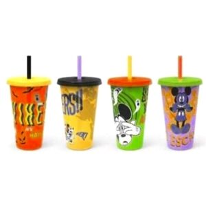 Zak Disney Mickey Minnie Mouse Halloween Set Glow in Dark Tumblers 24 Oz Cups